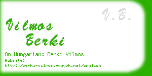 vilmos berki business card